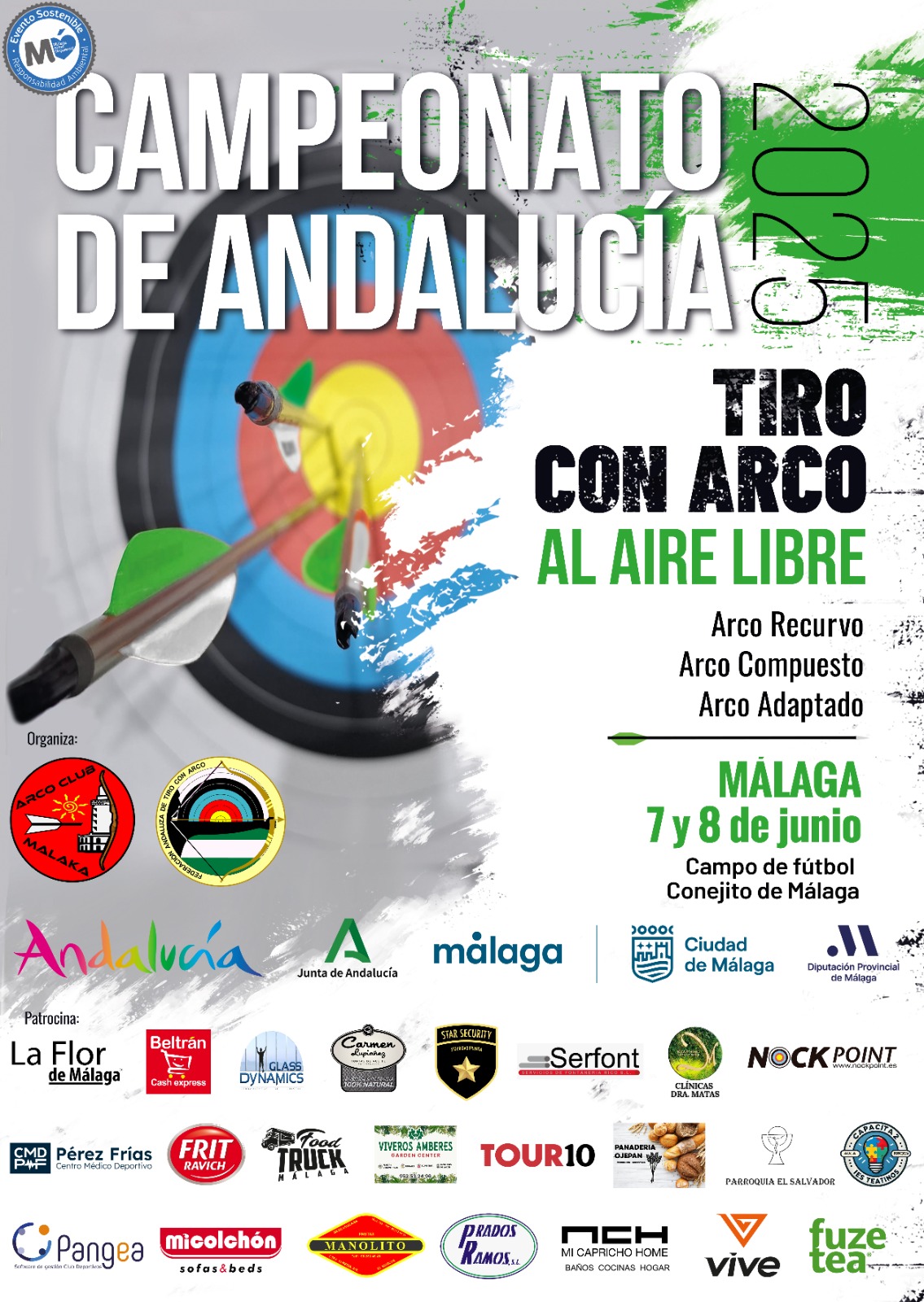Cartel de Campeonato de Andalucía de Aire Libre de Recurvo y Compuesto 2025